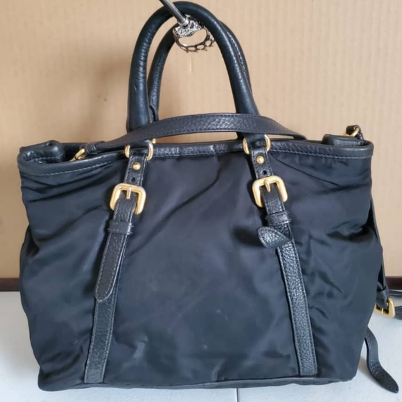 PRADA Tessuto Nylon Leather Satchel Bag - Picture 3 of 8